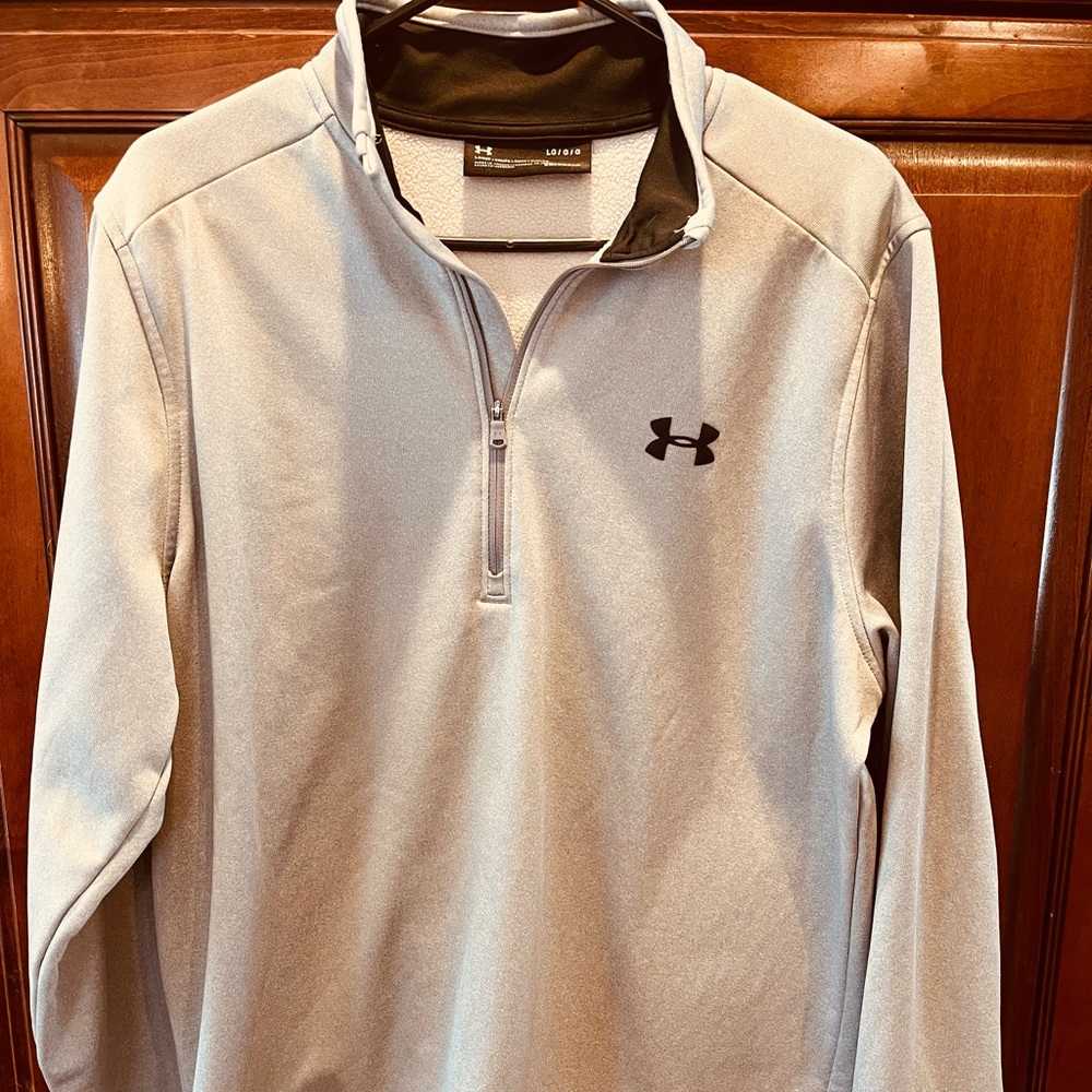 Grey Under armor 1/2 zip up Coldgear long sleeve shirt